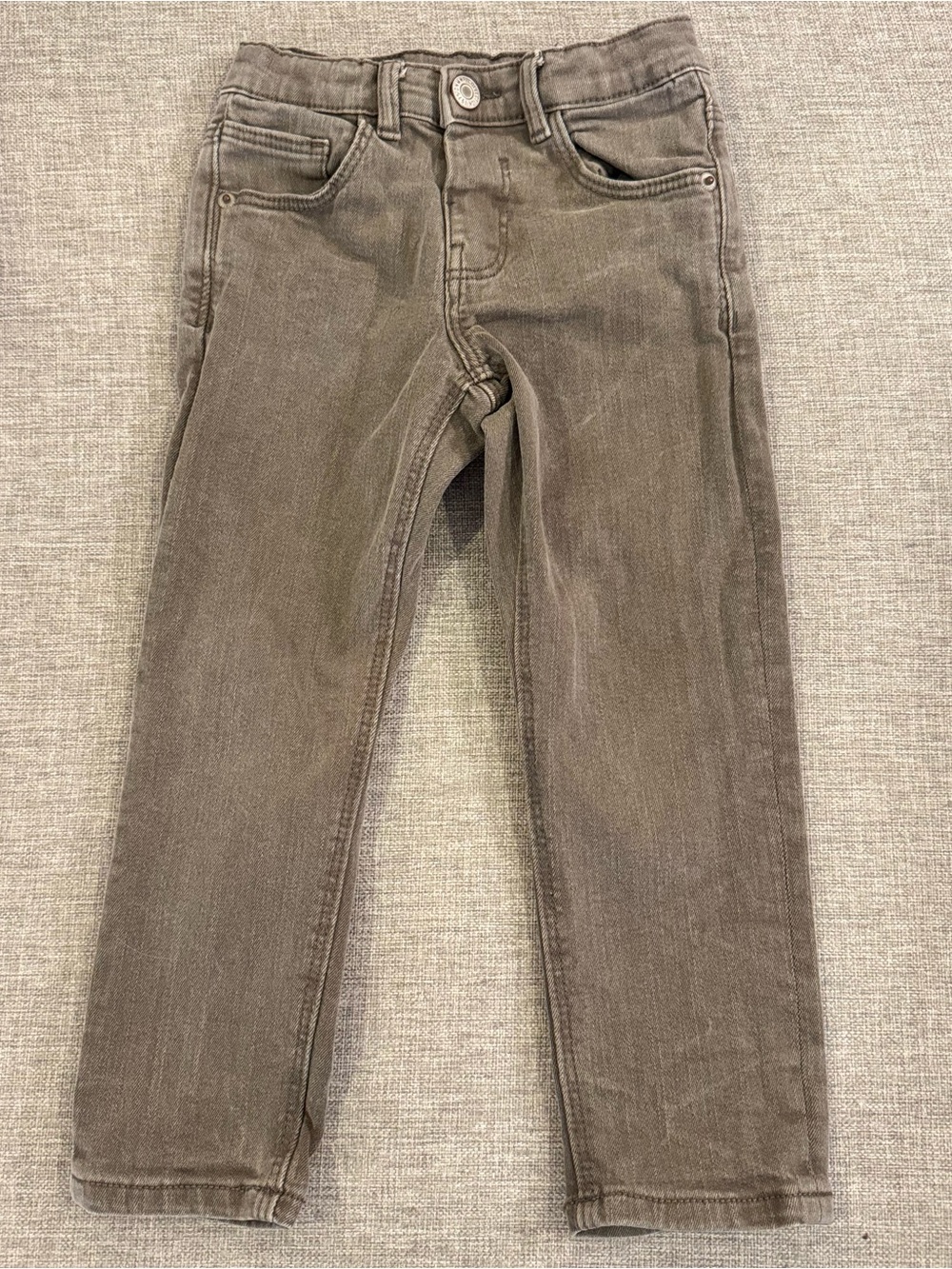 Zara Kids The Regular Denim Jeans 4Y Taupe Gray Stretch
